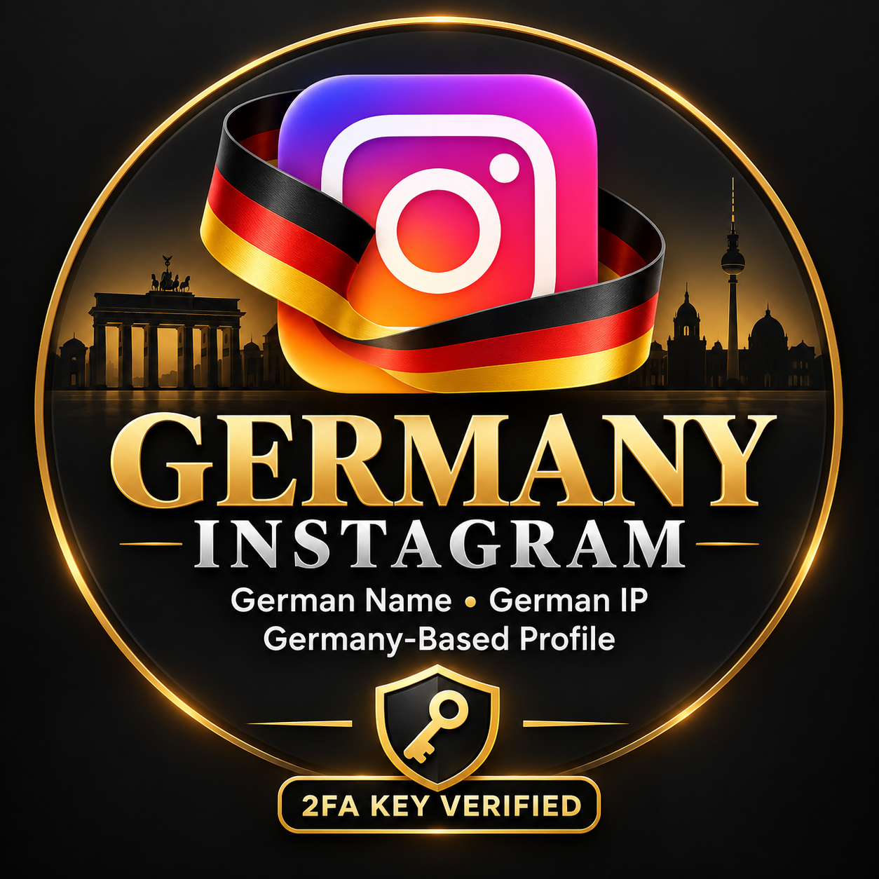 Germany Instagram account Germany name Germany IP Germany based profile picture with 2FA key verified